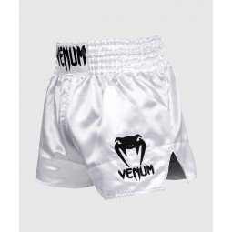 Short Boxe Thaï Venum Classic Blanc/Noir