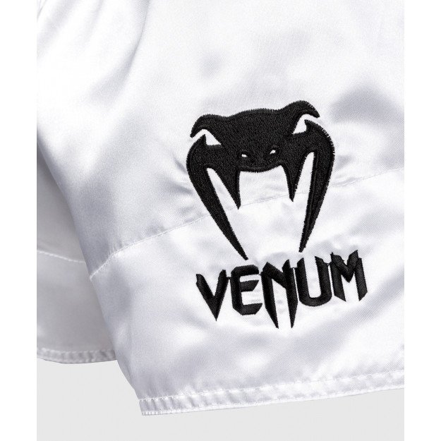 Short Boxe Thaï Venum Classic Blanc/Noir
