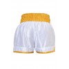 Short boxe thaï FIGHTER Blanc & Jaune