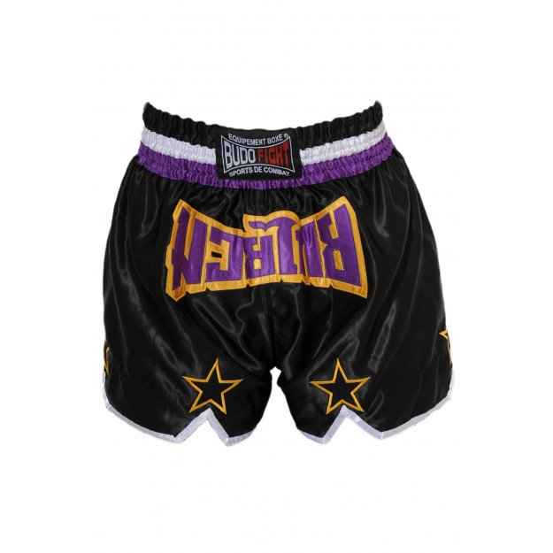 Short boxe thaï STAR Noir & Violet