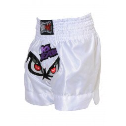 Short boxe thaï NO FEAR Blanc