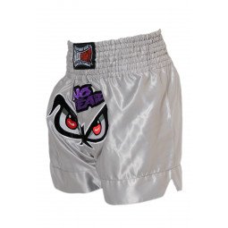 Short boxe thaï NO FEAR Argent