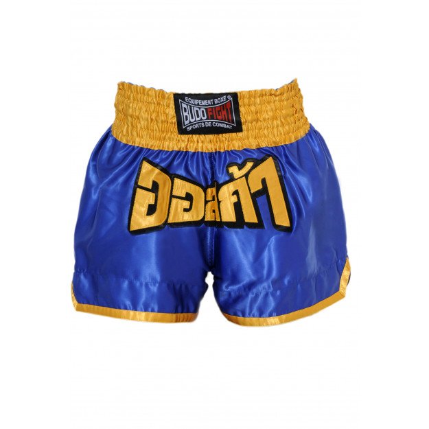 Short boxe thaï FIGHTER Bleu & Jaune