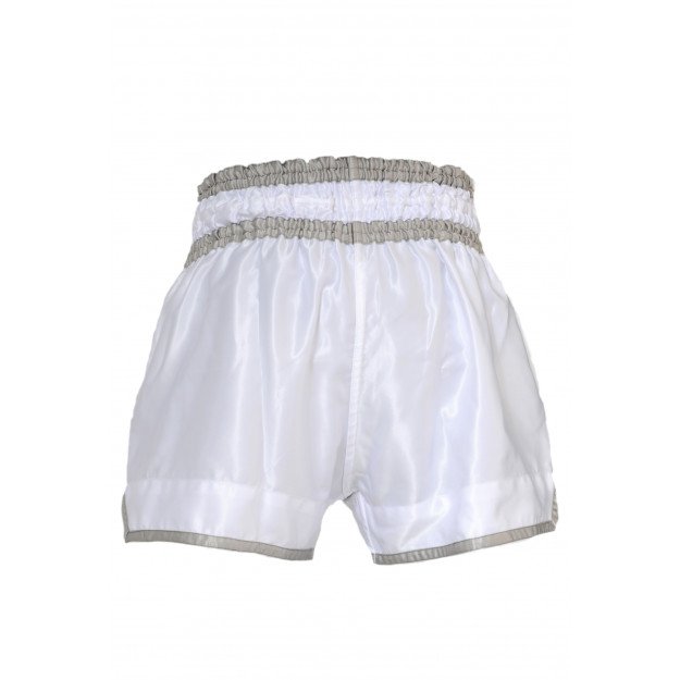Short boxe thaï NO LIMIT blanc