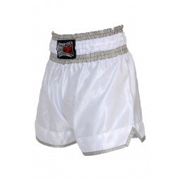 Short boxe thaï NO LIMIT blanc