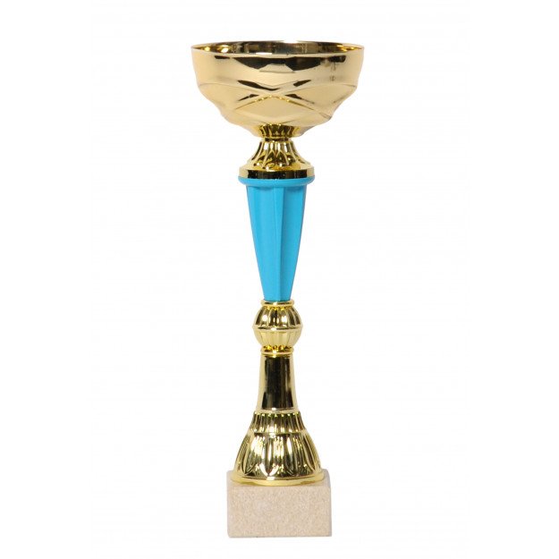 Coupe bicolore or / bleu 28cm