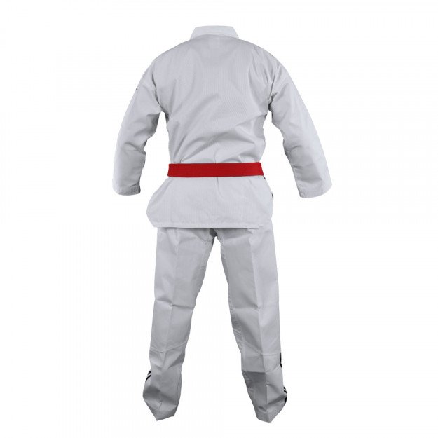 Dobok Taekwondo Adiclub 3 col blanc bandes noir