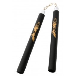 Nunchaku à Chaine Mousse Noir/Or