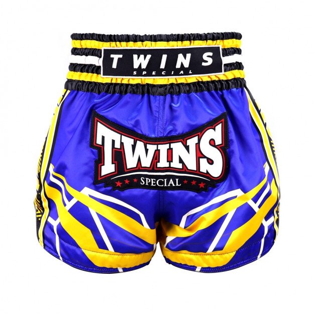 Short Boxe Thai Twins TTBL Bleu/Yellow