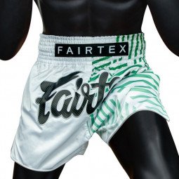 Short Boxe Thaï Fairtex Blanc/Vert 1923