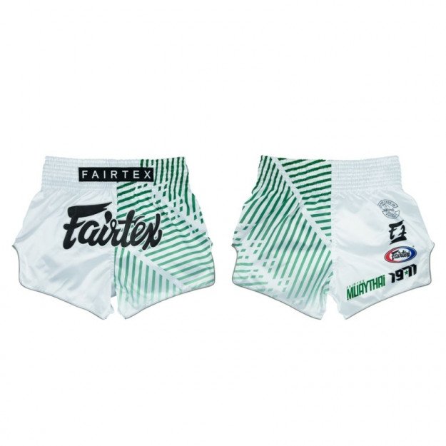 Short Boxe Thaï Fairtex Blanc/Vert 1923