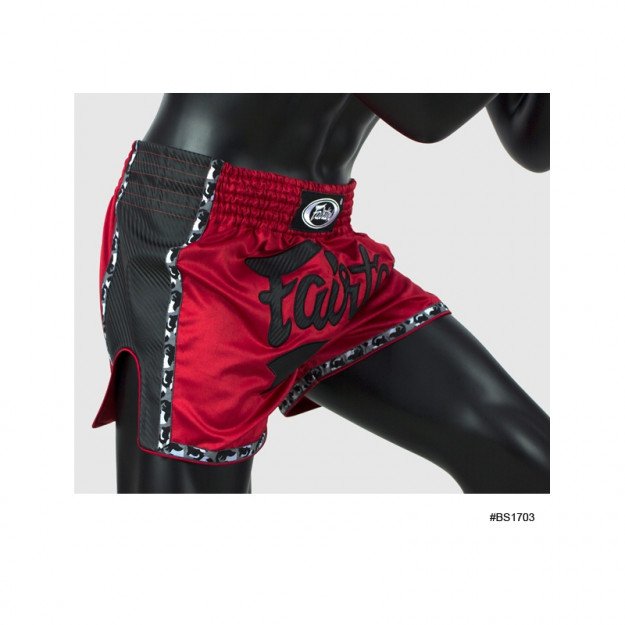 Short Boxe Thaï Fairtex Rouge/Noir 1703