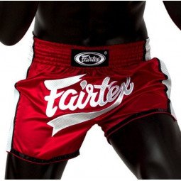 Short Boxe Thaï Fairtex Rouge/Blanc 1704