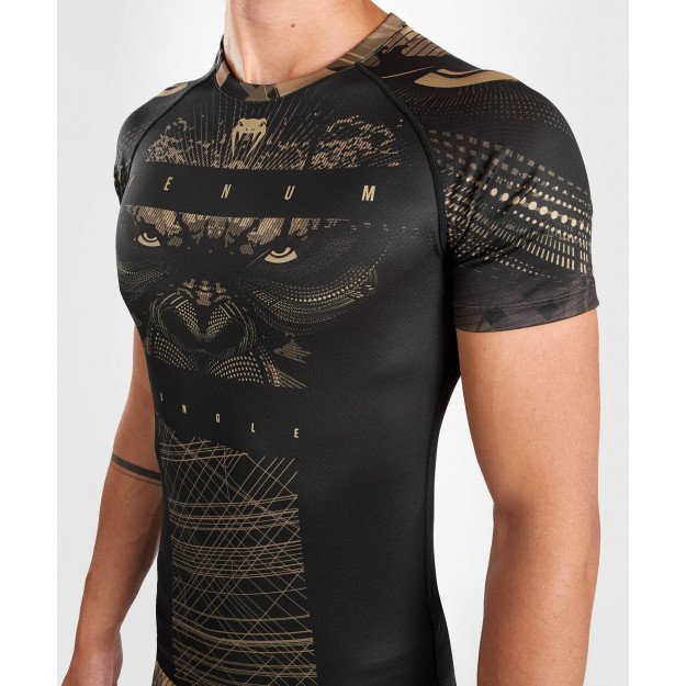 Rashguard à manches courtes Venum Gorilla Jungle Noir/Sable