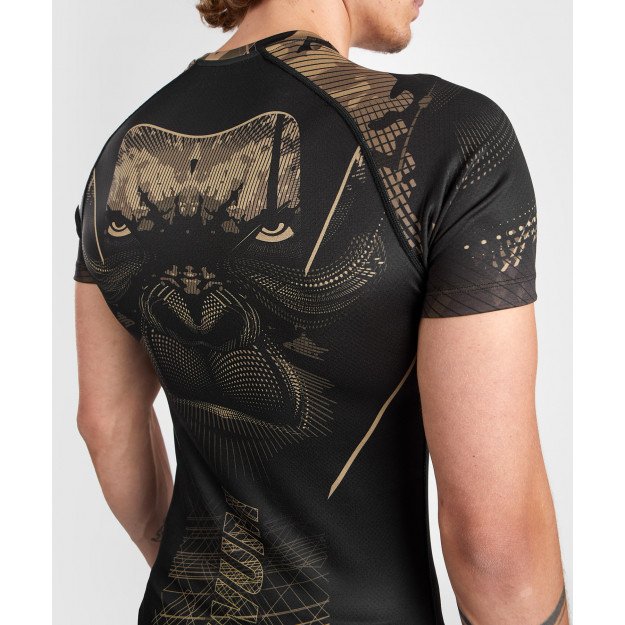 Rashguard à manches courtes Venum Gorilla Jungle Noir/Sable