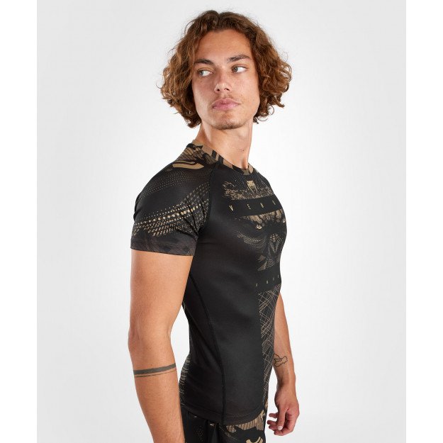 Rashguard à manches courtes Venum Gorilla Jungle Noir/Sable