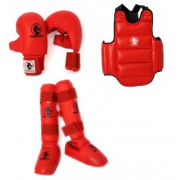 Pack protection karaté Kumite Avancé rouge