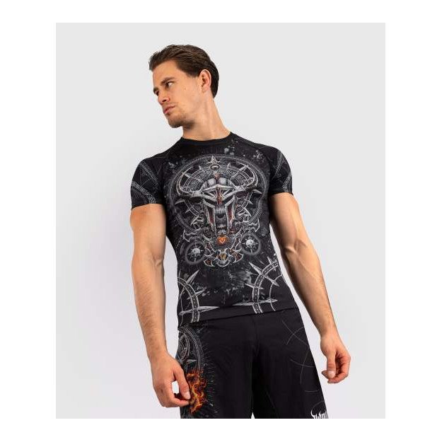 Rashguard à Manches Courtes Venum Gladiator 5.0 - Noir/Argent