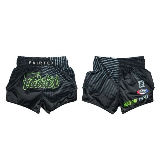 Short boxe Thaï Fairtex Noir/Gris 1924