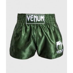 Short Boxe Thai Venum Classic Kaki/Blanc