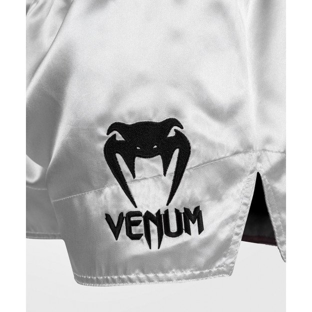 Short Boxe Thaï Venum Classic Argent/Noir