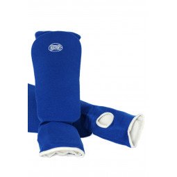 Protège Tibias et Pieds Coton Souple Bleu