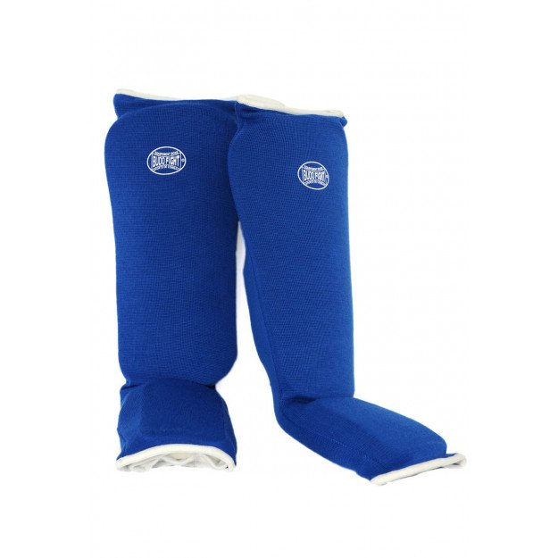 Protège Tibias et Pieds Coton Souple Bleu