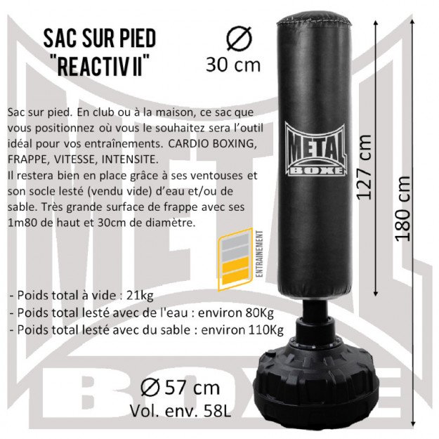 Sac de Frappe sur Pied Metal Boxe
