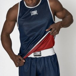 Débardeur de boxe anglaise réversible rouge & bleu
