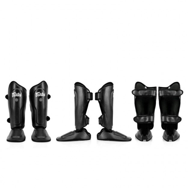 Protège-tibias Ultra Ergo Black SP9 100% cuir Fairtex