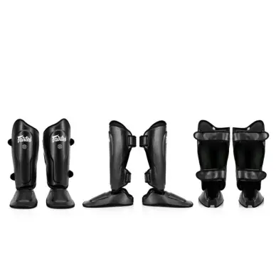 Protège-tibias et pieds Ultra Ergo Black SP9 100% cuir Fairtex - 4