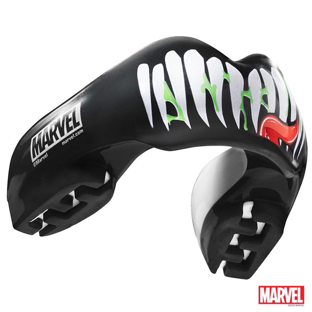 Protège-dents Marvel Venom – Double Couche, Ajustable Plusieurs Fois, Base JawSecure – Pour Rugby, MMA, Boxe, Hockey, Arts Martiaux – Garantie De Bon Ajustement