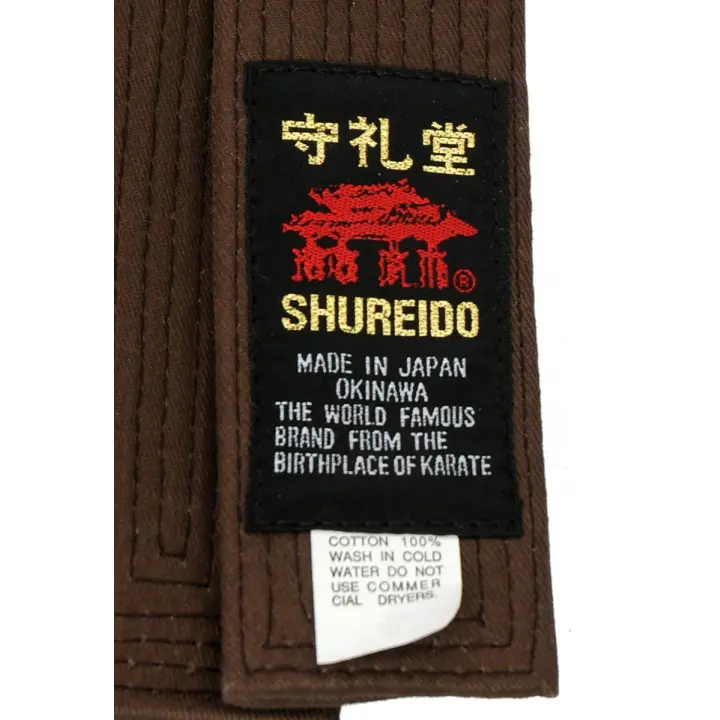 Cinturón de Karate Shureido Marrón de Algodón