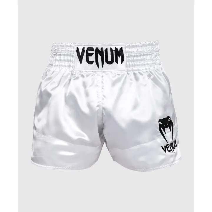 Short de Boxe Thaï Venum Classic Blanc/Noir
