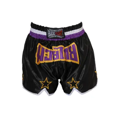Short de Boxe Thaï STAR Noir & Violet - 2