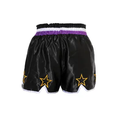 Short de Boxe Thaï STAR Noir & Violet - 3