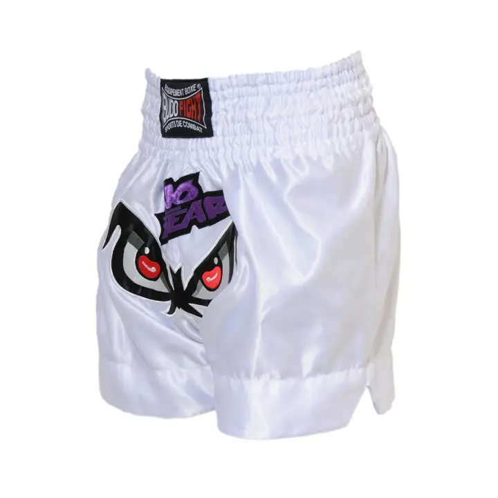 Short de Boxe Thaï NO FEAR Blanc