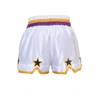 Short Boxe Thai STAR Blanc/Violet - 3