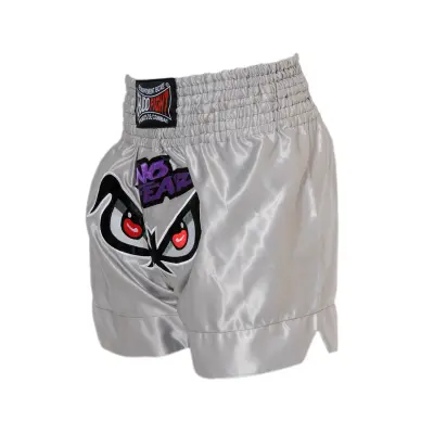 Short de Boxe Thaï NO FEAR Argent