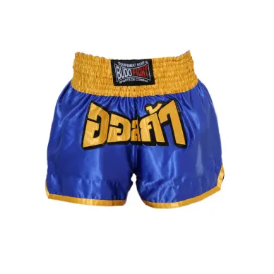 Short de Boxe Thaï FIGHTER Bleu & Jaune - 2