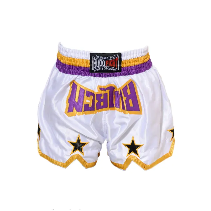 Short Boxe Thai STAR Blanc/Violet