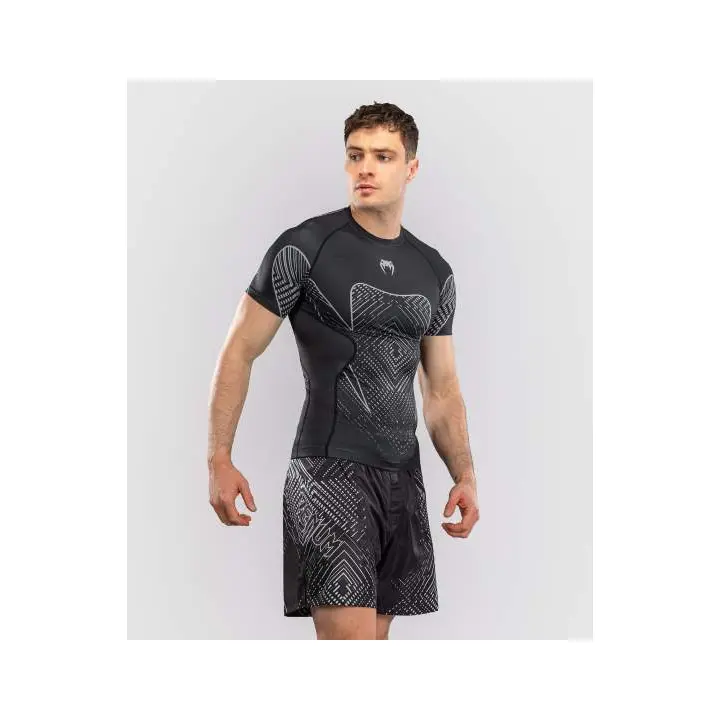 Venum Midnight Fury Korte Mouwen Rashguard - Zwart/Grijs/Zilver