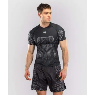 Rashguard a Maniche Corte Venum Midnight Fury - Nero/Grigio/Argento