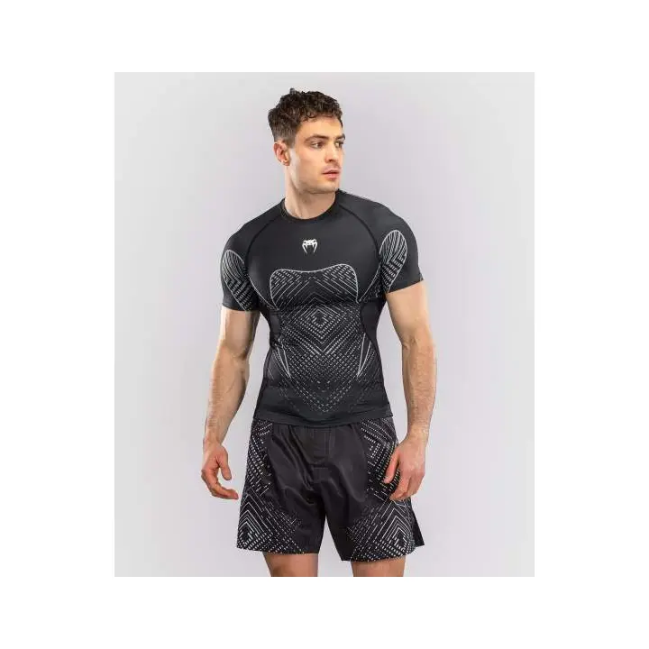 Venum Midnight Fury Korte Mouwen Rashguard - Zwart/Grijs/Zilver