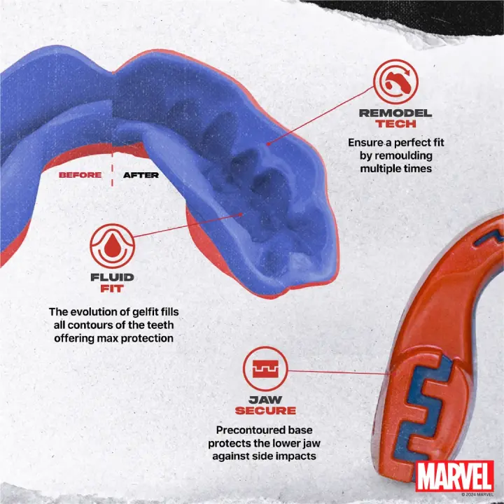 Protège-dents SAFEJAWZ Captain Marvel Rouge