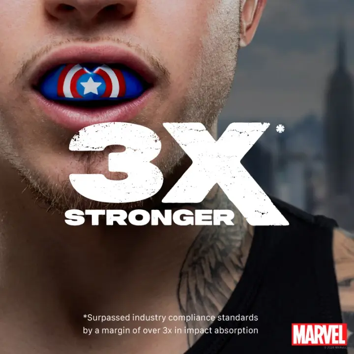 Protège-dents SAFEJAWZ Marvel Captain America Bleu