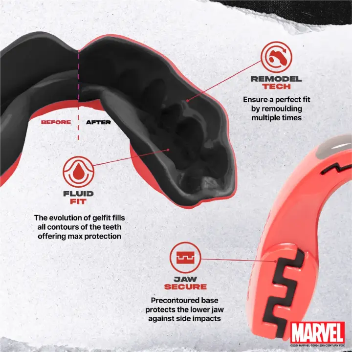Protège-dents SAFEJAWZ Marvel Deadpool Rouge