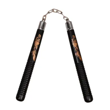 Nunchaku a Catena Legno Nero/Oro