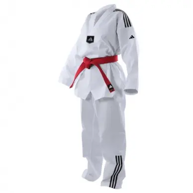 Dobok da Taekwondo Adiclub 3 col bianco con bande