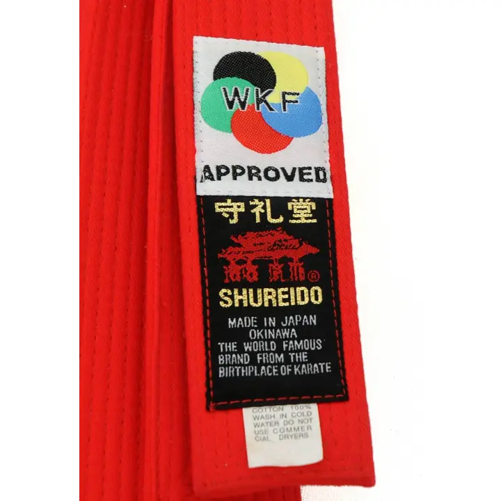 Ceinture de Karaté Shureido Compétition Kata Rouge WKF